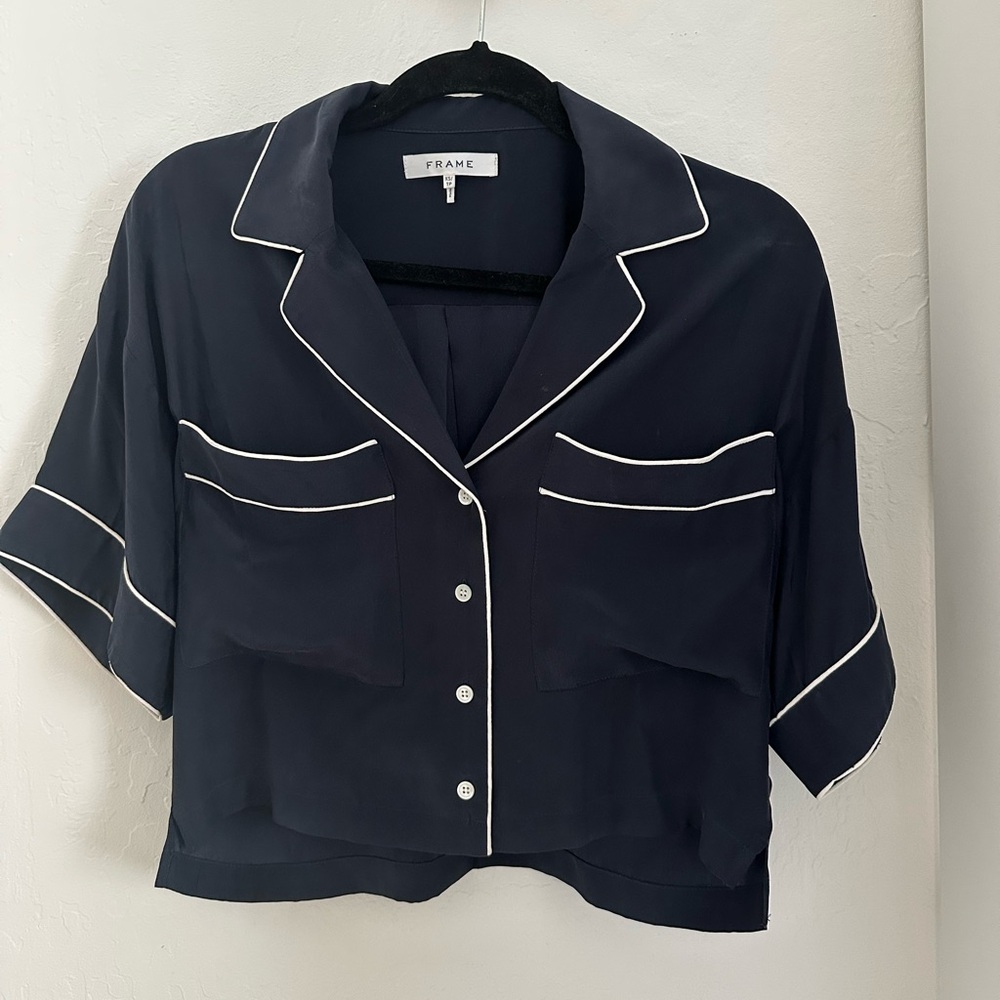 Frame short sleeve blouse pajama shirt